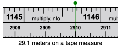 29.1 meters on a tape measure