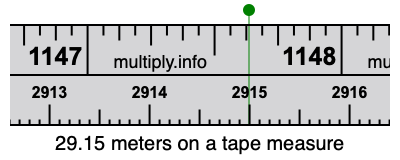 29.15 meters on a tape measure