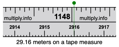 29.16 meters on a tape measure
