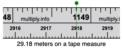 29.18 meters on a tape measure