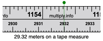 29.32 meters on a tape measure