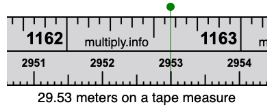 29.53 meters on a tape measure