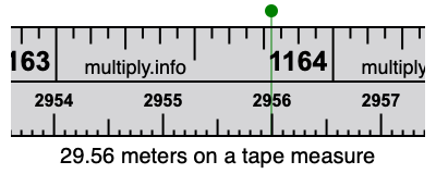 29.56 meters on a tape measure