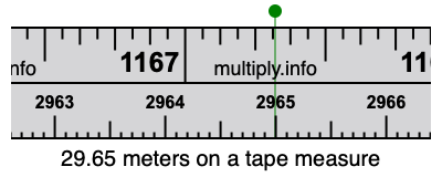 29.65 meters on a tape measure