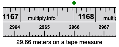 29.66 meters on a tape measure