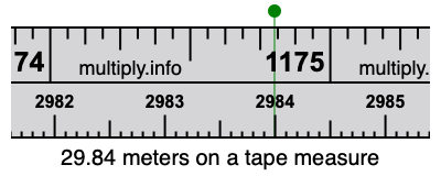 29.84 meters on a tape measure