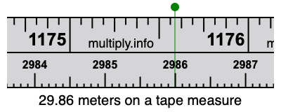 29.86 meters on a tape measure