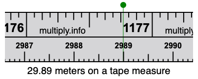 29.89 meters on a tape measure