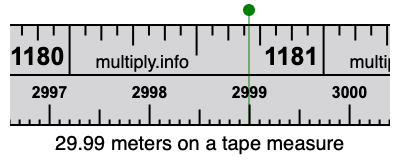 29.99 meters on a tape measure