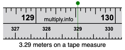 3.29 meters on a tape measure