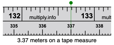 3.37 meters on a tape measure