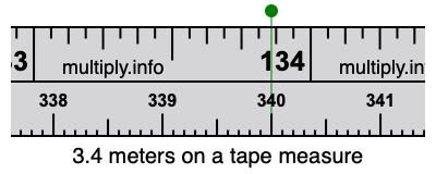3.4 meters on a tape measure