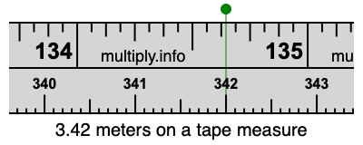 3.42 meters on a tape measure