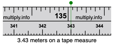 3.43 meters on a tape measure