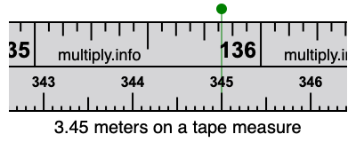 3.45 meters on a tape measure