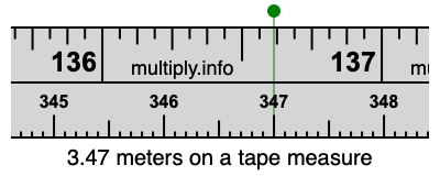 3.47 meters on a tape measure