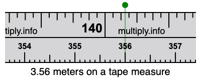 3.56 meters on a tape measure