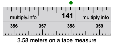 3.58 meters on a tape measure