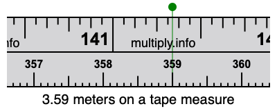 3.59 meters on a tape measure