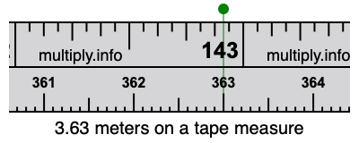 3.63 meters on a tape measure