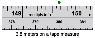 3.8 inches on a shop tape measure