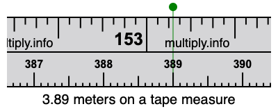3.89 meters on a tape measure