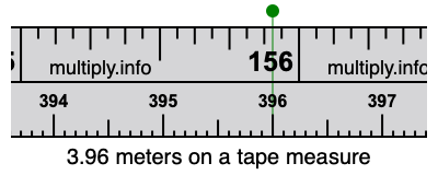 3.96 meters on a tape measure