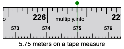 5.75 inches on a 2024 tape measure