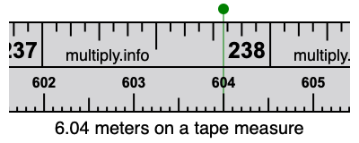 6.04 meters on a tape measure