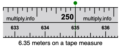 6.35 meters on a tape measure