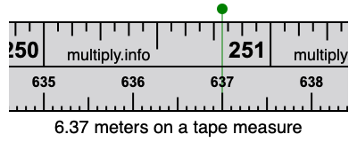 6.37 meters on a tape measure