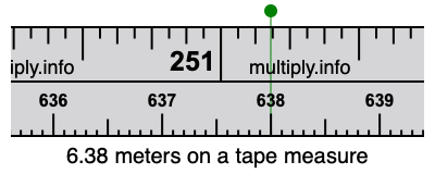 6.38 meters on a tape measure