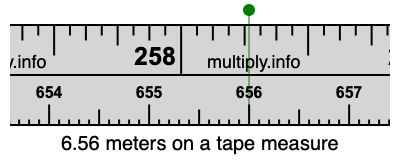 6.56 meters on a tape measure