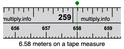 6.58 meters on a tape measure