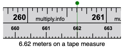 6.62 meters on a tape measure