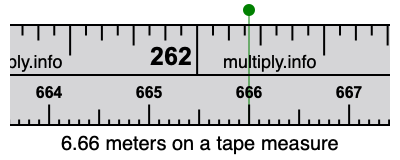 6.66 meters on a tape measure