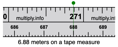 6.88 meters on a tape measure
