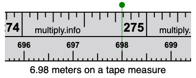 6.98 meters on a tape measure