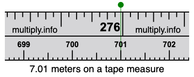 7.01 meters on a tape measure