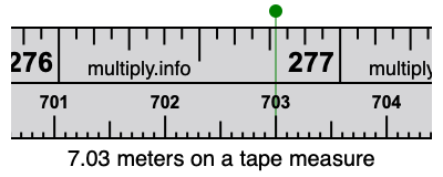 7.03 meters on a tape measure
