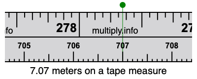 7.07 meters on a tape measure