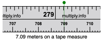 7.09 meters on a tape measure