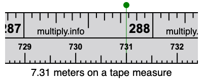 7.31 meters on a tape measure