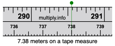 7.38 meters on a tape measure