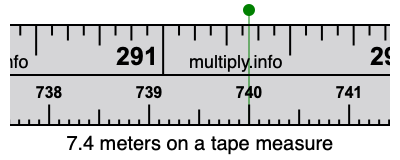 7.4 meters on a tape measure