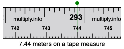 7.44 meters on a tape measure