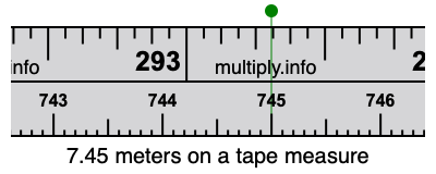 7.45 meters on a tape measure