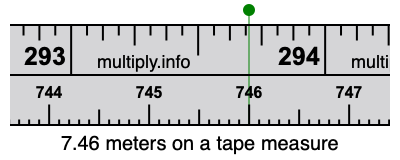 7.46 meters on a tape measure