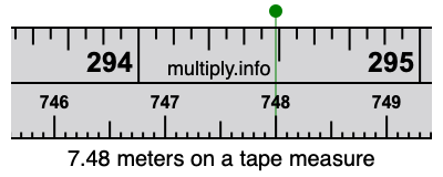 7.48 meters on a tape measure