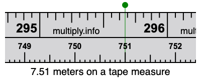 7.51 meters on a tape measure